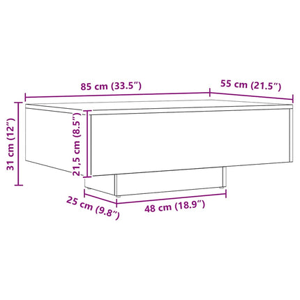 Soffbord artisan ek 85x55x31 cm konstruerat trä