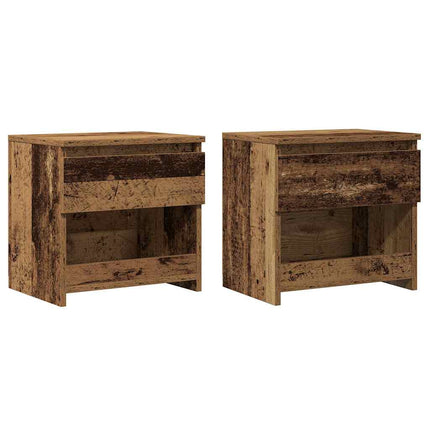 Sängskåp 2 st gammalt trä 40x30x39 cm konstruerat trä