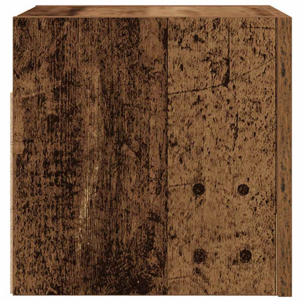 Väggmonterade tv-skåp 2 st åldrat trä 30,5x30x30 cm