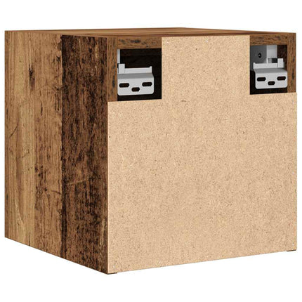 Väggmonterade tv-skåp 2 st åldrat trä 30,5x30x30 cm