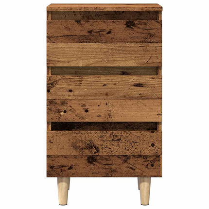 Sängbord åldrat trä 40x35x69 cm konstruerat trä