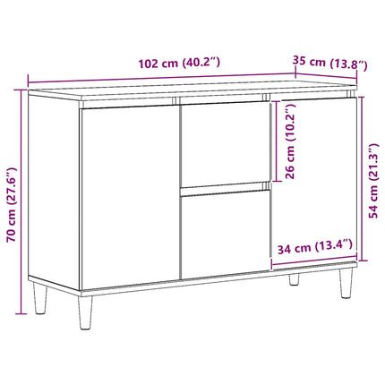 Skänk artisan ek 102x35x70 cm konstruerat trä