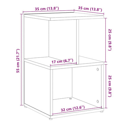Sängbord gammalt trä 35x35x55 cm konstruerat trä