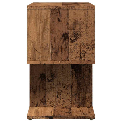Sängbord 2 st åldrat trä 50x30x51,5 cm konstruerat trä