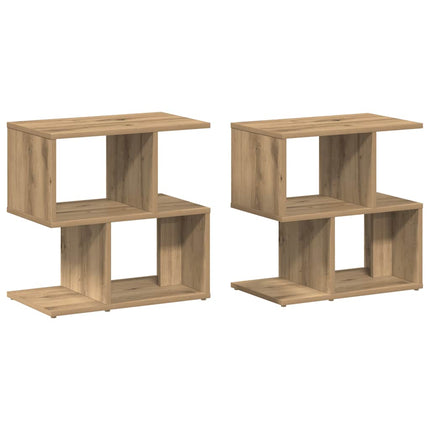 Sängbord 2 st ek 50x30x51,5 cm konstruerat trä