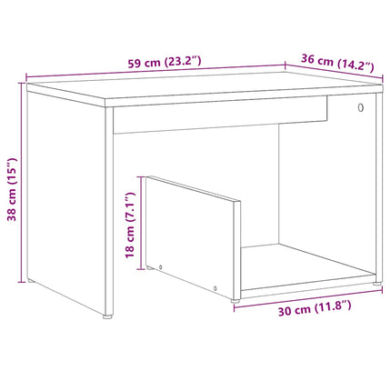 Sidobord 59X36X38 Cm Konstruerat Trä