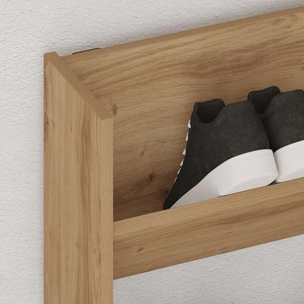 Väggmonterat skoställ artisan ek 80x18x60 cm konstruerat trä