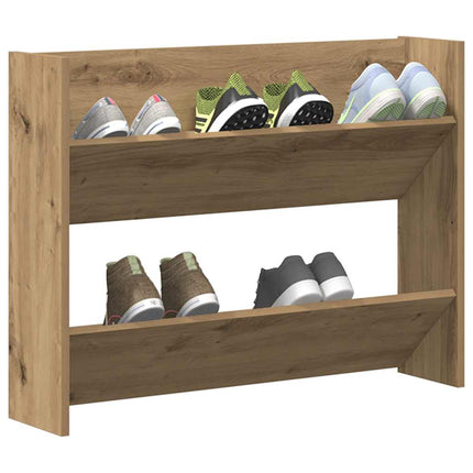 Väggmonterat skoställ artisan ek 80x18x60 cm konstruerat trä