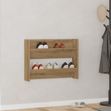 Väggmonterat skoställ artisan ek 80x18x60 cm konstruerat trä