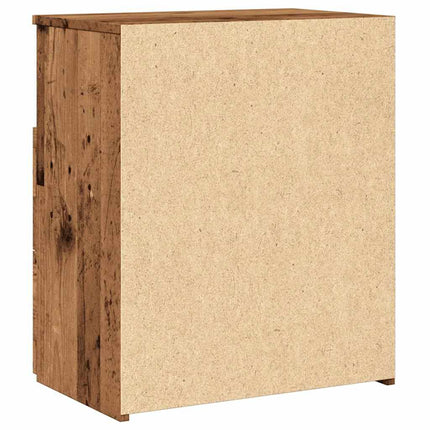 Sängbord åldrat trä 50x32x60cm konstruerat trä