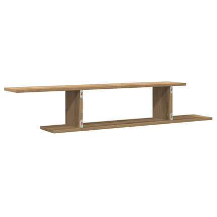 Väggmonterad tv-hylla artisan ek 125x18x23 cm konstruerat trä