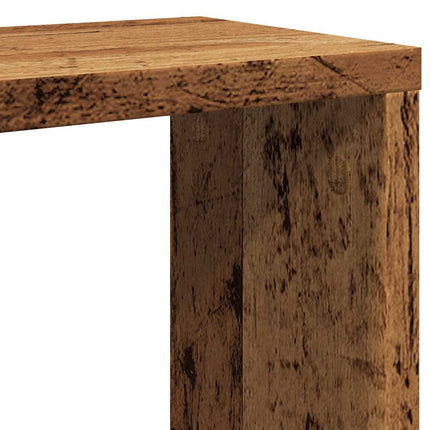 Vägghylla kubformad 2 st åldrat trä 30x15x30 cm konstruerat trä