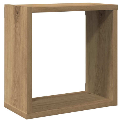 Vägghylla kubformad 2 st artisan ek 30x15x30 cm konstruerat trä