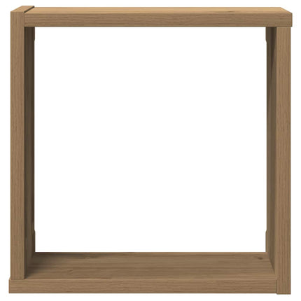 Vägghylla kubformad 2 st artisan ek 30x15x30 cm konstruerat trä