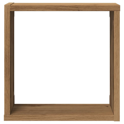 Vägghylla kubformad 4 st artisan ek 30x15x30 cm konstruerat trä