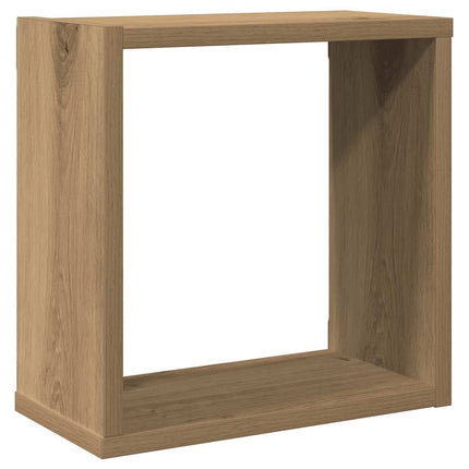 Vägghylla kubformad 6 st artisan ek 30x15x30 cm konstruerat trä