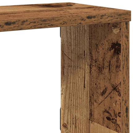 Vägghylla kubformad 4 st åldrat trä 60x15x23 cm konstruerat trä