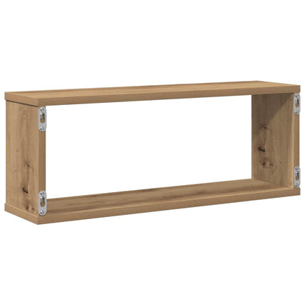 Vägghylla kubformad 4 st artisan ek 60x15x23 cm konstruerat trä