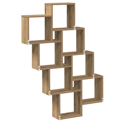 Vägghylla kubformad artisan ek 90x15x119,5 cm konstruerat trä