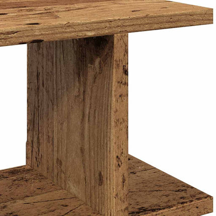 Vägghyllor 2 st åldrat trä 75x18x20 cm konstruerat trä
