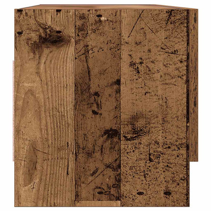 Klädhängare åldrat trä 100x32,5x35 cm konstruerat trä