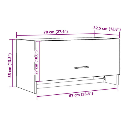 Garderob åldrat trä 70x32,5x35 cm konstruerat trä
