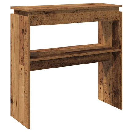 Konsolbord åldrat trä 80x30x80 cm konstruerat trä