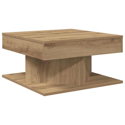Soffbord artisan ek 55x55x30 cm konstruerat trä
