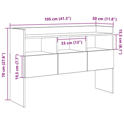 Skänk gammalt trä 105x30x70 cm konstruerat trä