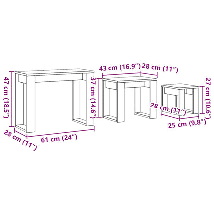 Bordsbo 3 St Konstruerat Trä
