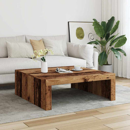 Soffbord åldrat trä 100x100x35 cm konstruerat trä