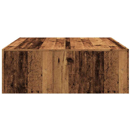 Soffbord åldrat trä 100x100x35 cm konstruerat trä