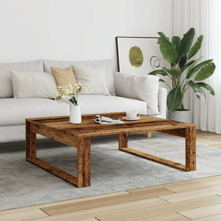 Soffbord åldrat trä 100x100x35 cm konstruerat trä