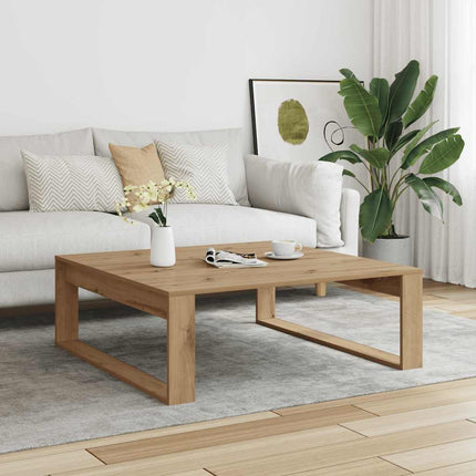 Soffbord artisan ek 100x100x35 cm konstruerat trä