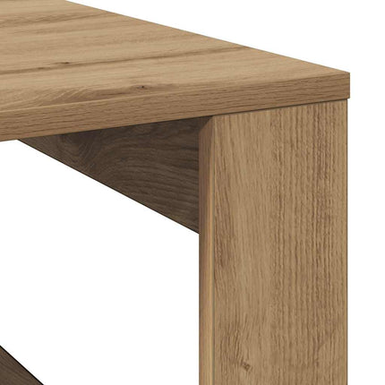Soffbord artisan ek 100x100x35 cm konstruerat trä