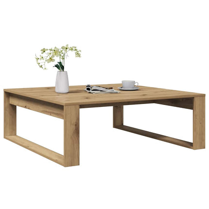 Soffbord artisan ek 100x100x35 cm konstruerat trä
