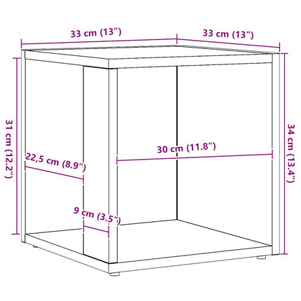 Sidobord artisan ek 33x33x34 cm konstruerat trä