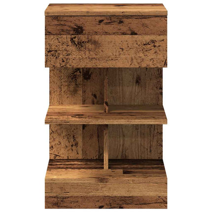 Sängbord gammalt trä 40x35x65 cm konstruerat trä