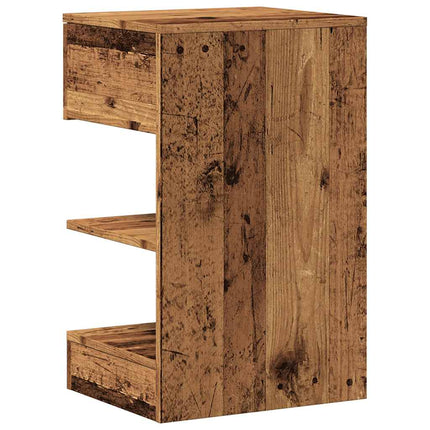Sängbord gammalt trä 40x35x65 cm konstruerat trä