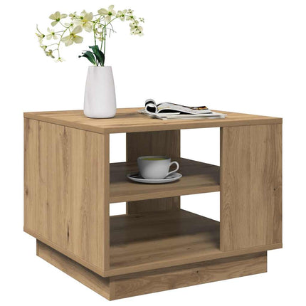 Soffbord artisan ek 55x55x42 cm konstruerat trä