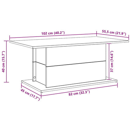 Soffbord artisan ek 102x55,5x40 cm konstruerat trä