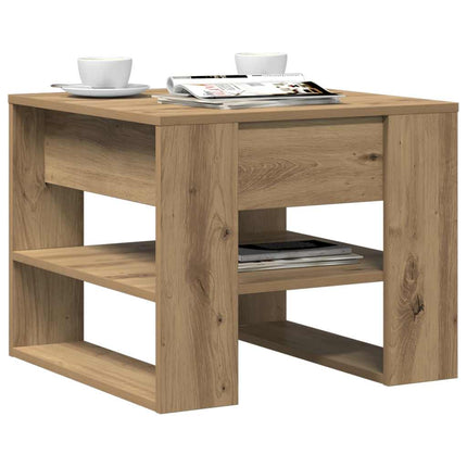Soffbord artisan ek 55,5x55x45 cm konstruerat trä