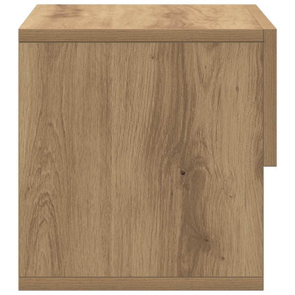 Väggmonterat sängbord ek