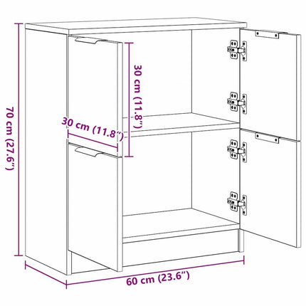 Skänk ek 60x30x70 cm konstruerat trä