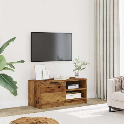Tv-bänk gammalt trä 80x35x36,5 cm konstruerat trä