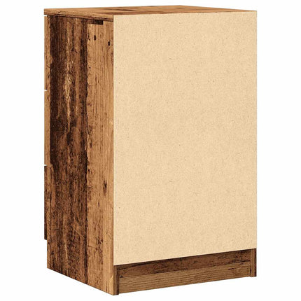 Sängbord vittrat trä 40x36x65 cm konstruerat trä
