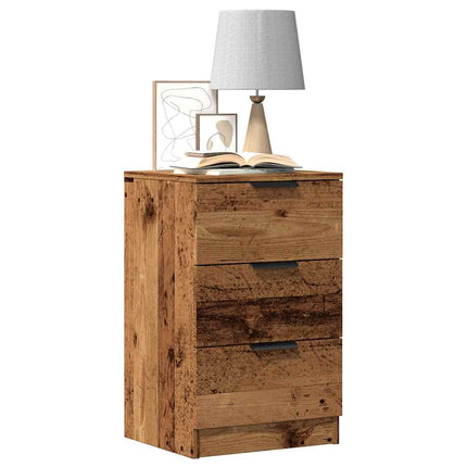 Sängbord vittrat trä 40x36x65 cm konstruerat trä