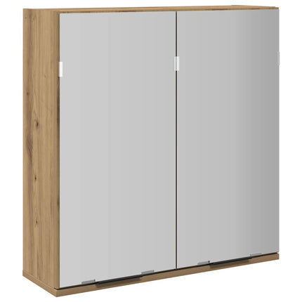Spegelskåp för badrum ek 64x20x66,5 cm konstruerat trä