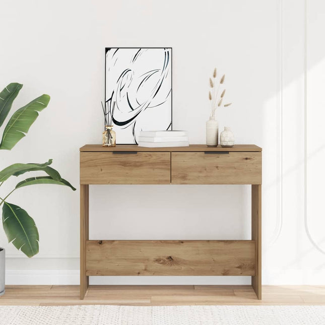 Konsolbord artisan ek 90x36x75 cm konstruerat trä