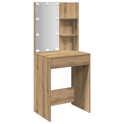 Sminkbord med LED artisan ek 60x40x140 cm